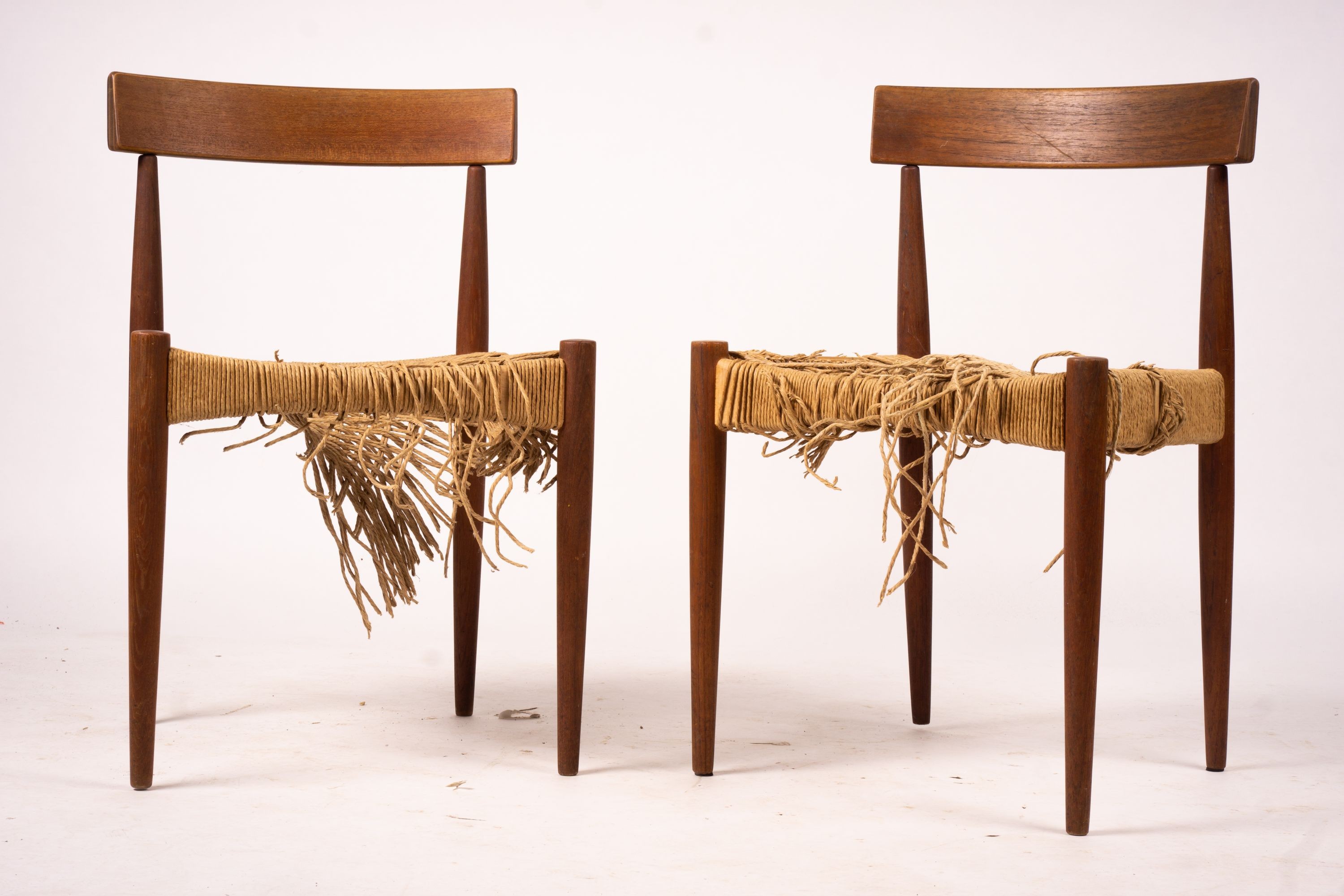 A set of six Danish teak dining chairs, probably Olsen for Morgan Kohl (all seats a.f.)